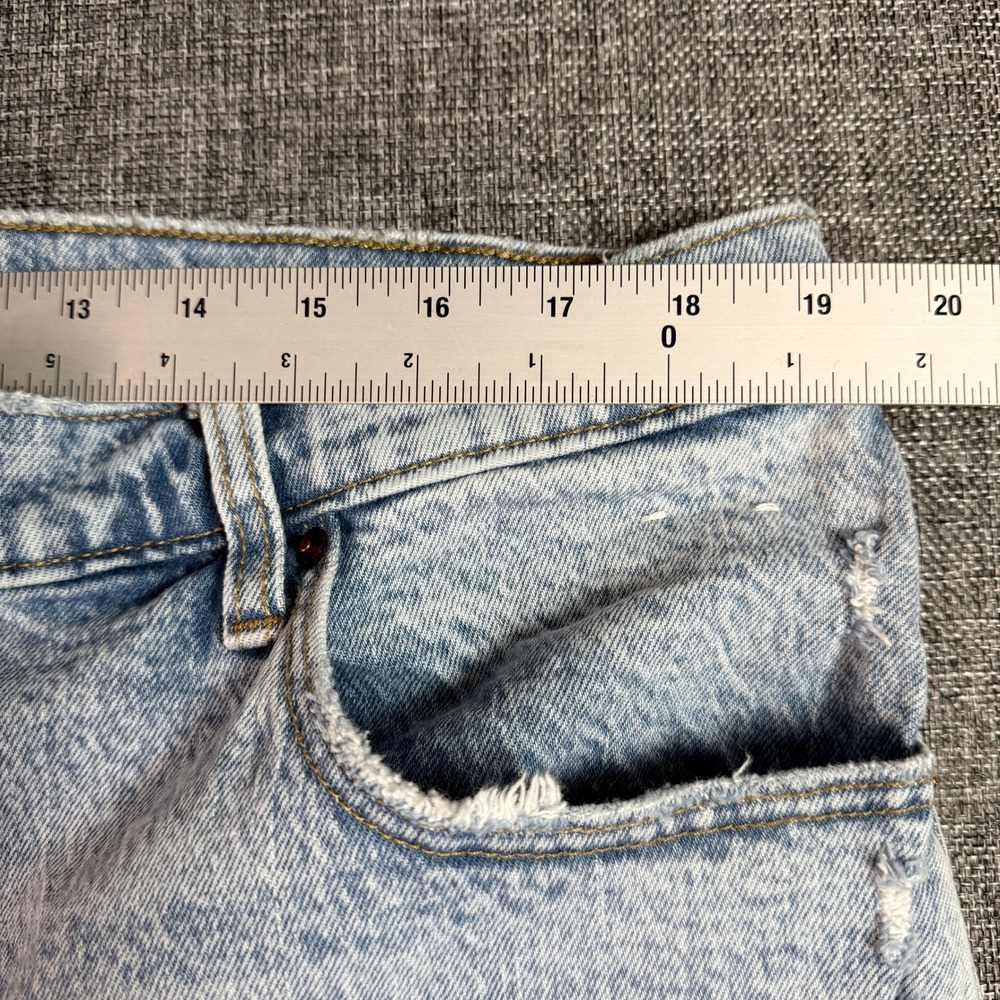 Abercrombie & Fitch 90s Straight Jeans Women 34/18 Light Wash Distressed - Picture 7 of 14